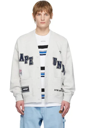 A Bathing Ape Cardigan gris à boutons et à logos