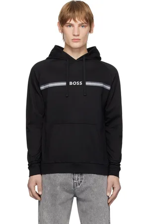 HUGO BOSS Pull à capuche noir à logo
