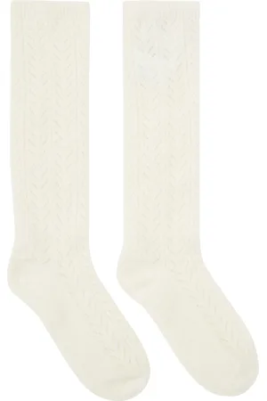 VALENTINO Chaussettes blanc cassé en mohair