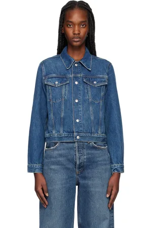 RE/DONE Blouson camionneur Baby bleu en denim