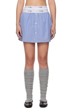 HOMMEGIRLS Minijupe bleue à ourlet pan de chemise