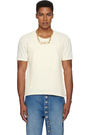 Jean Paul Gaultier T-shirt surdimensionné blanc cassé à monogramme