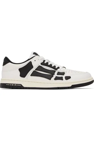 AMIRI Baskets basses blanc et noir à appliqués Skel Top