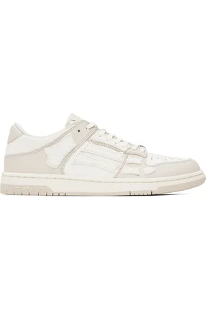 AMIRI Baskets basses blanc et beige à appliqués Skel Top