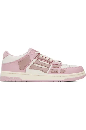 AMIRI Baskets basses blanc et rose à appliqués Skel Top