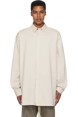 FEAR OF GOD Chemise blanc cassé à boutons et à bavolet