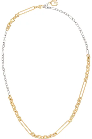 Givenchy Collier doré et argenté en chaine à breloques à logo G