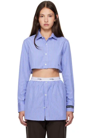 HOMMEGIRLS Chemise écourtée bleu marine