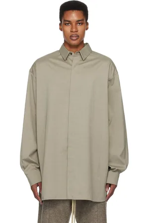 FEAR OF GOD Chemise kaki à boutons et à bavolet