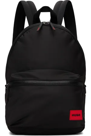 HUGO BOSS Sac à dos noir en sergé mat à écusson à logo