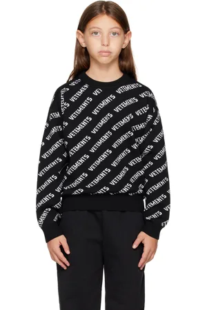 Vetements Enfant | Pull noir et blanc à motif à logos