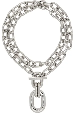 Paco rabanne Collier double tour argenté à très gros maillons
