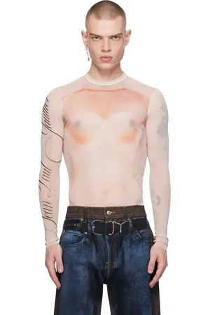 Jean Paul Gaultier Haut à manches longues rose à imprimé 