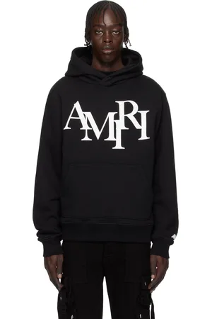 AMIRI Pull à capuche noir à appliqués à logo étagés