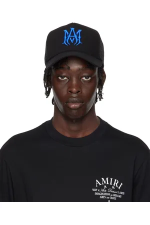 AMIRI Casquette de camionneur noir et bleu à monogramme - Core