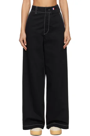 Moncler Pantalon noir à piqures contrastantes - Moncler x Palm Angels