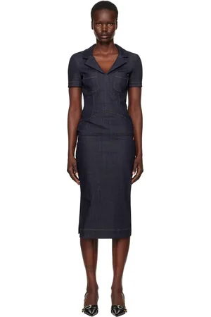 Givenchy Robe midi bleue en denim à logo 4G