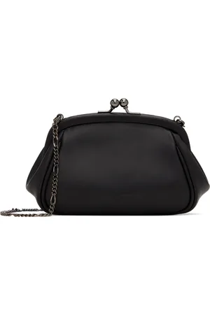 YOHJI YAMAMOTO Sac noir à double fermoir - discord