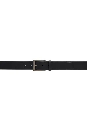 HUGO BOSS Ceinture noire en cuir grainé