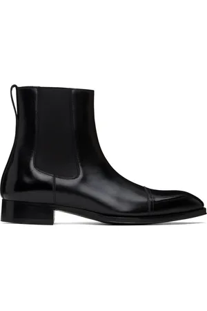 Tom Ford Bottes chelsea Elkan noires en cuir