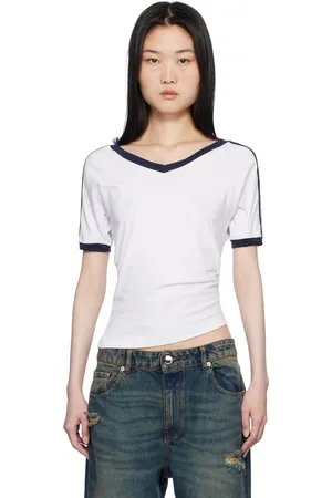 Frankies Bikinis T-shirt Bodega blanc à col en V