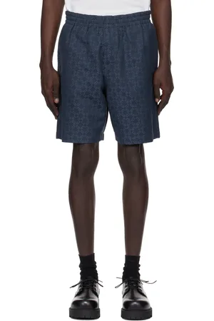 Givenchy Short lustré bleu à monogrammes 72