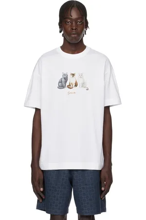 Givenchy T-shirt blanc à image de chats imprimée