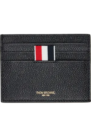 Thom Browne Porte-carte Lucido noir en cuir