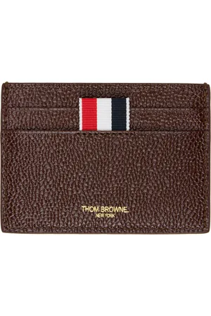 Thom Browne Porte-carte bourgogne en cuir lustré