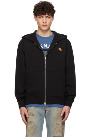 Kenzo Pull à capuche noir à glissière et à logo Pop brodé