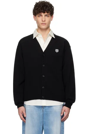Kenzo Cardigan Happy noir à logo de tigre