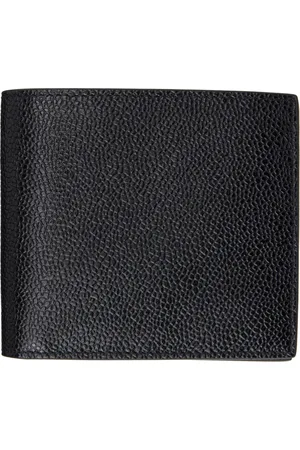 Thom Browne Portefeuille noir en cuir grainé à deux volets