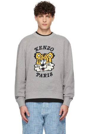 Kenzo Pull molletonné gris à image à logo brodée édition VERDY