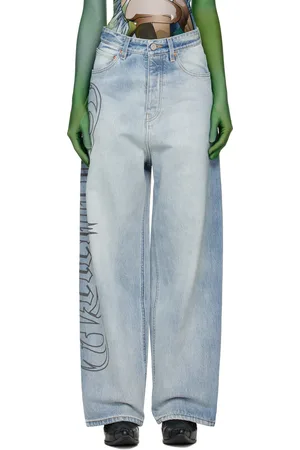 Vetements Jean ample bleu à logo Metal
