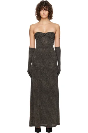 Beaufille Robe longue Anise noir et doré