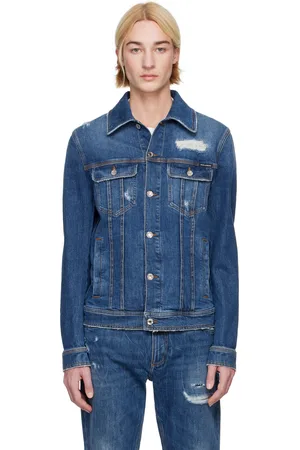 Dolce & Gabbana Blouson bleu en denim extensible