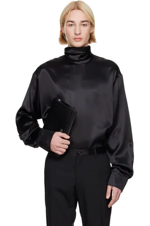 Dolce & Gabbana Col roulé décontracté noir en soie