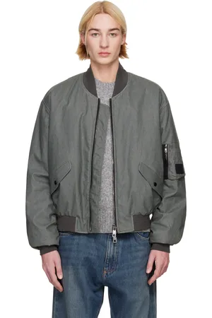Dolce & Gabbana Blouson aviateur surdimensionné gris en lin