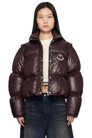 Moncler Blouson Noella bourgogne rembourré en duvet - Moncler x Palm Angels