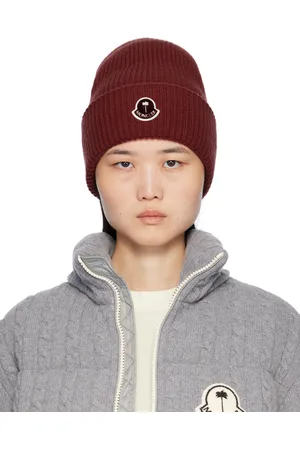 Moncler Bonnet bourgogne à logo - Moncler x Palm Angels