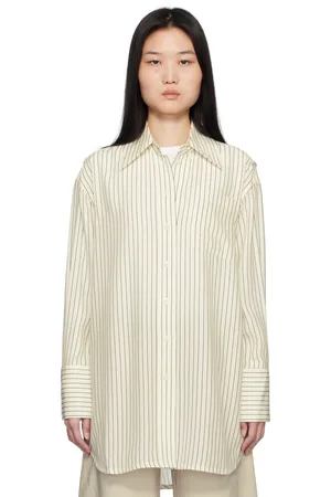 CO Chemise blanc cassé à rayures et à boutons