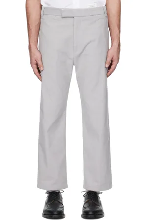 Thom Browne Pantalon déconstruit gris en velours côtelé