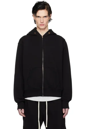 Les Tien Pull à capuche épais noir à glissière