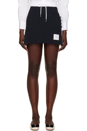 Thom Browne Minijupe bleu marine et blanc en jersey à quatre rayures