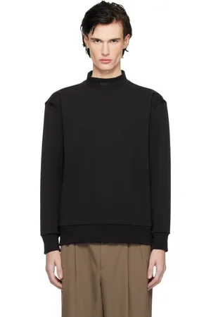 HUGO BOSS Pull molletonné noir à col cheminée