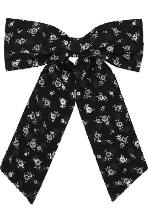 Anna Sui Barrette noire en crêpe chiffon à boucle à pois