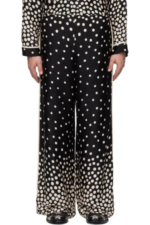 Anna Sui Pantalon de pyjama noir à pois