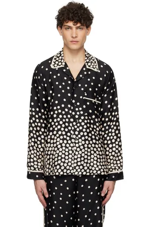 Anna Sui Chemise de pyjama noire à pois