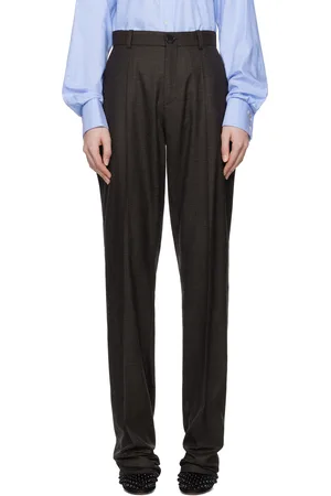 Marie Adam-Leenaerdt Pantalon ajusté brun en laine