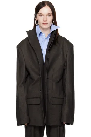 Marie Adam-Leenaerdt Blouson brun à col montant